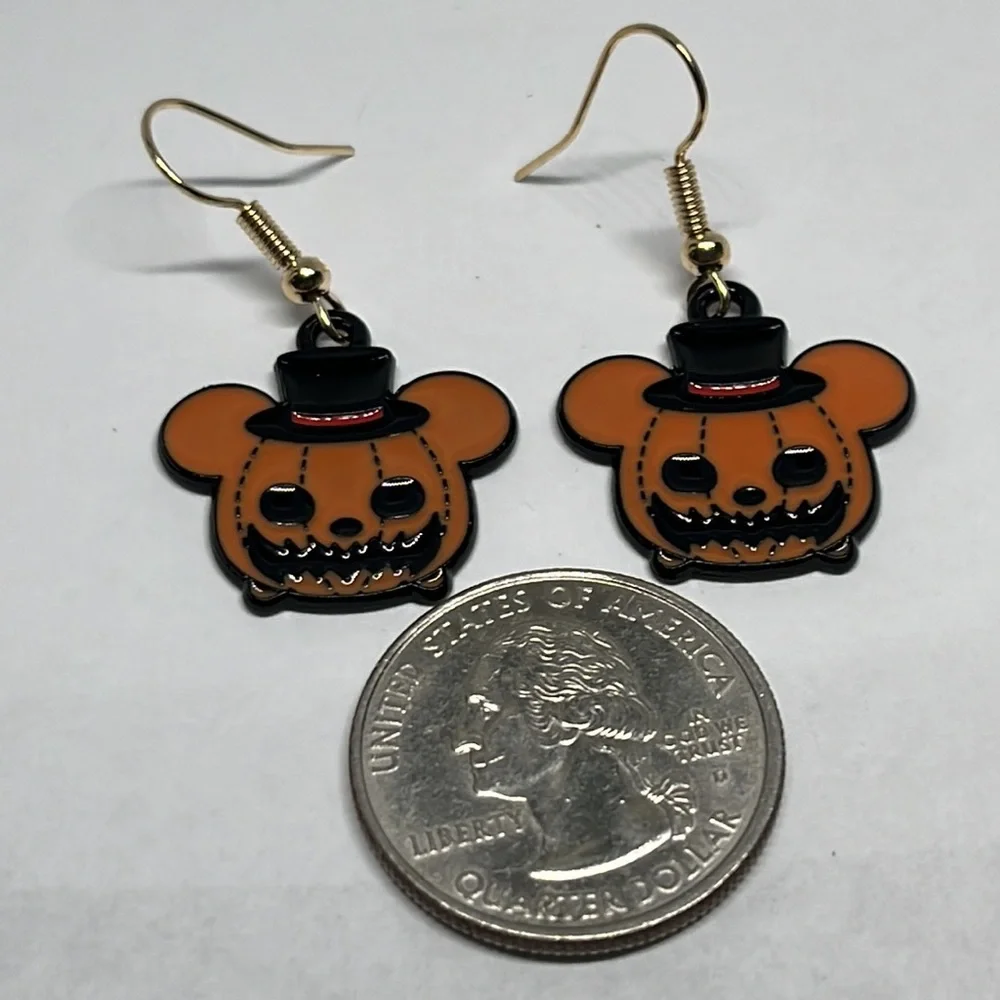 Earrings Pumpkin‎ Goth Gothic Halloween